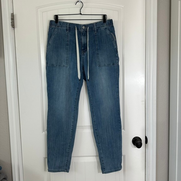 Judy Blue High Wasit Pull‎ On Jogger Jeans Medium Wash Size 15/32 - Picture 1 of 12